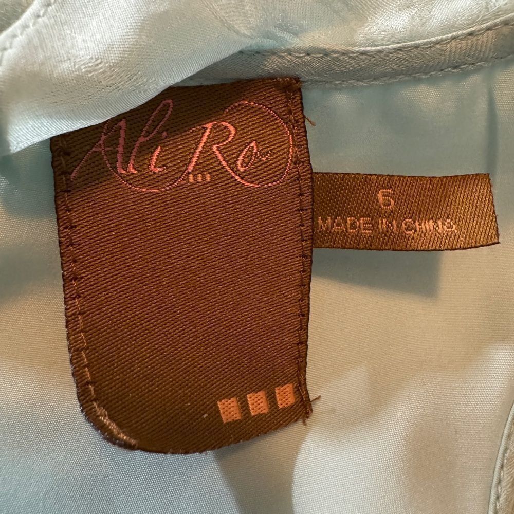 Ali Ro Silk Sky Blue Ruffled Mini Dress Racerback 6 - Picture 8 of 9